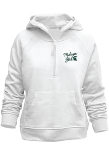 Michigan State Spartans Womens White Asana Zip Hood Hooded Sweatshirt