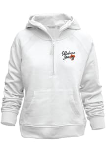 Oklahoma State Cowboys Womens White Asana Zip Hood Hooded Sweatshirt