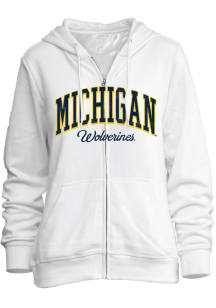 Michigan Wolverines Womens White Full Zip Long Sleeve Full Zip Jacket