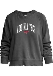 Virginia Tech Hokies Womens Charcoal Willow Crew Sweatshirt