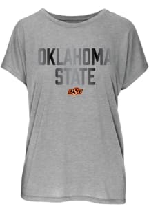 Oklahoma State Cowboys Womens Grey Foil Blossom Short Sleeve T-Shirt