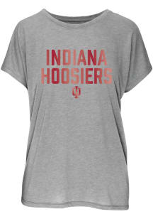 Indiana Hoosiers Womens Grey Foil Blossom Short Sleeve T-Shirt