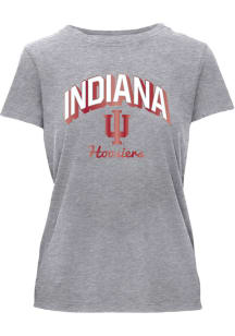 Indiana Hoosiers Womens Grey Foil Essentials Short Sleeve T-Shirt