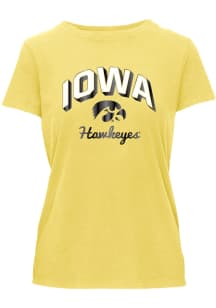 Iowa Hawkeyes Womens Yellow Foil Essentials Short Sleeve T-Shirt