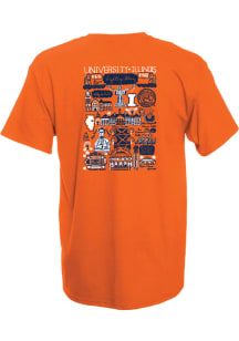 Illinois Fighting Illini Womens Orange Julia Gash Short Sleeve T-Shirt
