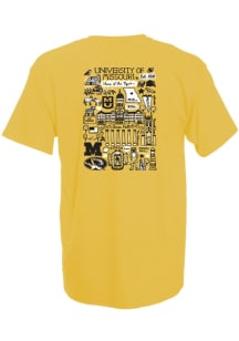 Missouri Tigers Womens Yellow Julia Gash Short Sleeve T-Shirt