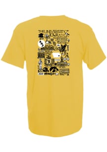 Iowa Hawkeyes Womens Yellow Julia Gash Short Sleeve T-Shirt
