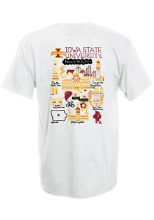 Iowa State Cyclones Womens White Julia Gash Short Sleeve T-Shirt