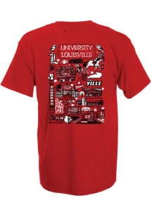 Louisville Cardinals Womens Red Julia Gash Short Sleeve T-Shirt