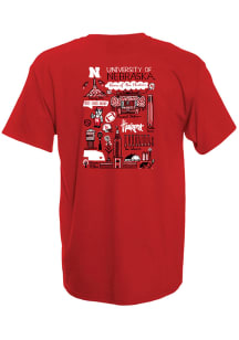 Nebraska Cornhuskers Womens Red Julia Gash Short Sleeve T-Shirt