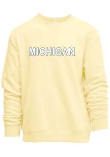 Michigan Wolverines Womens Yellow Everyday Chenille Crew Sweatshirt