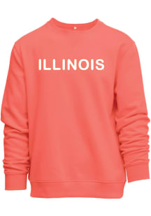 Illinois Fighting Illini Womens Orange Everyday Chenille Crew Sweatshirt