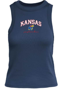 Kansas Jayhawks Womens Navy Blue Sunseeker Tank Top