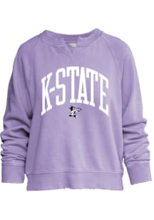 K-State Wildcats Womens Purple Willow Washed Crew Sweatshirt