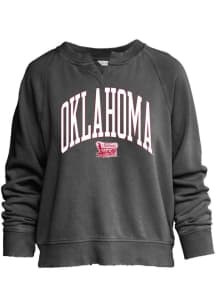 Oklahoma Sooners Womens Black Willow Washed Crew Sweatshirt