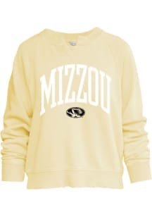 Missouri Tigers Womens Yellow Willow Washed Crew Sweatshirt