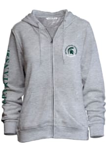 Michigan State Spartans Womens Grey Comfy Long Sleeve Full Zip Jacket