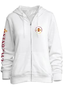 Iowa State Cyclones Womens White Comfy Long Sleeve Full Zip Jacket