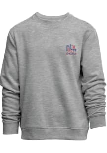 Chicago Mens Red Skyline Long Sleeve Crew Sweatshirt