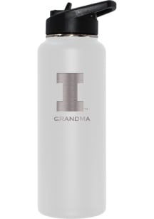 Illinois Fighting Illini Grandma 34oz Stainless Steel Bottle - White
