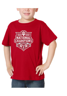 Little King Indiana Hoosiers Toddler Crimson 2025 CFP National Champs Short Sleeve T-Shirt