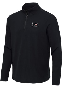 Antigua Philadelphia Flyers Mens Black Sync Long Sleeve Qtr Zip Pullover