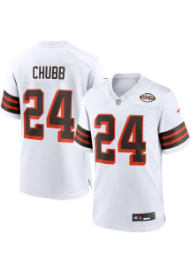 Nick Chubb  Nike Cleveland Browns White Alt Football Jersey