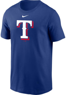 Nike Texas Rangers Blue Large Logo Short Sleeve T Shirt