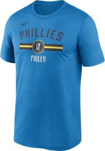 Nike Philadelphia Phillies Blue City Connect Design Short Sleeve T Shirt