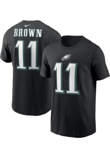 AJ Brown Philadelphia Eagles Black Alt Short Sleeve Player T Shirt