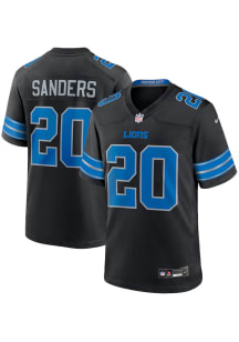Barry Sanders  Nike Detroit Lions Black 2024 Alt Game Football Jersey