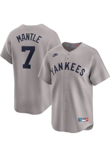Mickey Mantle New York Yankees Nike Throwback Cooperstown Jersey - Grey