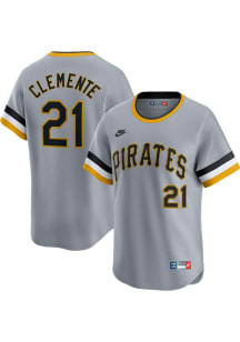 Roberto Clemente Pittsburgh Pirates Nike Throwback Cooperstown Jersey - Grey
