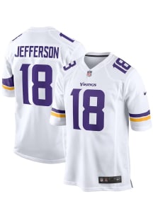 Justin Jefferson   Minnesota Vikings White Away Game Football Jersey