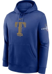 Nike Texas Rangers Mens Blue 2023 World Seried Gold Program Long Sleeve Hoodie
