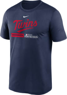 Nike Minnesota Twins Navy Blue 2023 AC Postseason Participant Dugout Short Sleeve T Shirt