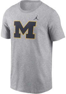 Nike Michigan Wolverines Grey Primary Logo Short Sleeve T Shirt