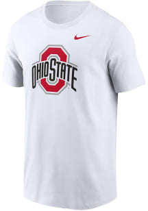 Nike Ohio State Buckeyes White Primary Logo Short Sleeve T Shirt