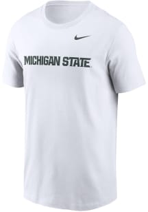 Nike Michigan State Spartans White Wordmark Short Sleeve T Shirt