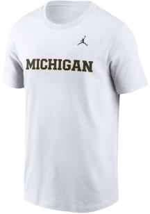 Nike Michigan Wolverines White Wordmark Short Sleeve T Shirt