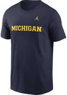 Nike Michigan Wolverines Blue Wordmark Short Sleeve T Shirt