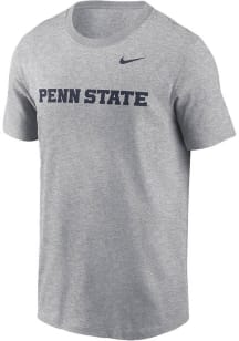 Nike Penn State Nittany Lions Grey Wordmark Short Sleeve T Shirt