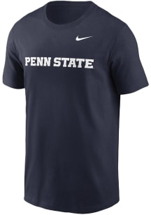 Nike Penn State Nittany Lions Navy Blue Wordmark Short Sleeve T Shirt