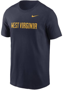 Nike West Virginia Mountaineers Navy Blue Wordmark Short Sleeve T Shirt