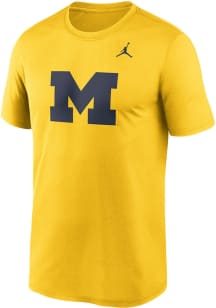 Nike Michigan Wolverines Yellow Dri-Fit Legend Short Sleeve T Shirt