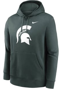 Nike Michigan State Spartans Mens Green Club Fleece Design Long Sleeve Hoodie