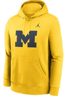 Nike Michigan Wolverines Mens Yellow Club Fleece Long Sleeve Hoodie