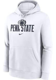 Nike Penn State Nittany Lions Mens White Club Fleece Signature Long Sleeve Hoodie