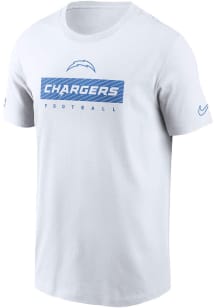 Nike Los Angeles Chargers White Sideline Team Issue Short Sleeve T Shirt