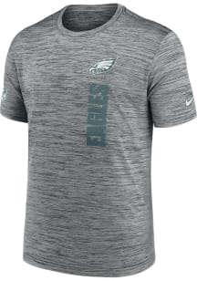 Nike Philadelphia Eagles Grey Sideline Velocity Short Sleeve T Shirt